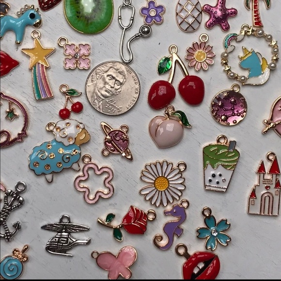 50pc Gold & Tibetan Silver Tone Charms Pendants DIY Jewelry Making Crafting Lot - Picture 14 of 16